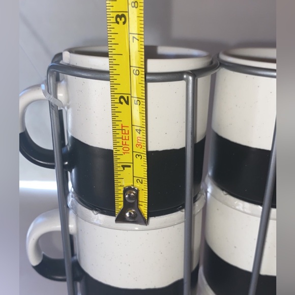 Hot Water 6pc Black and White Espresso Mug Set - Picture 9 of 11